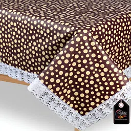 Stylista Brown & Beige Geometric Square Waterproof 6-Seater Table Cover-picture-53