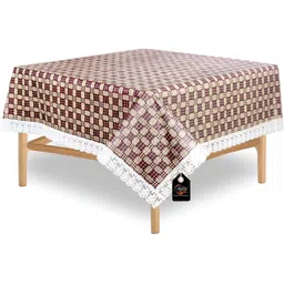 Stylista Brown & Beige Checked Waterproof 6 Seater Table Cover-24
