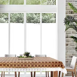 Stylista Brown 8 Pieces Printed Waterproof Table Cover-20