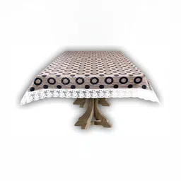 Stylista Beige & Black Geometric Waterproof 8 Seater Table Cover-25
