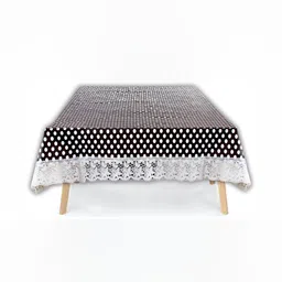 Stylista White & Black Printed Waterproof Rectangular 10 Seater Table Cover-13