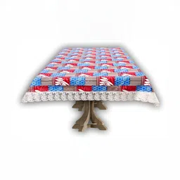 Stylista Blue 8 Pieces Floral Printed Waterproof Table Cover-picture-56