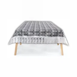 Stylista Grey & White Printed Waterproof 3 m x 1.52 m Rectangle Table Cover-12
