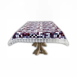 Stylista Maroon & Grey Geometric Rectangle Waterproof 10-Seater Table Cover-picture-16