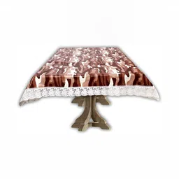 Stylista Brown & White Rectangle Waterproof 12-Seater Table Cover-picture-7