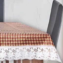 Stylista Brown & White Geometric Printed 1.52 m x 3.55 m Waterproof Rectangle Table Cover-17