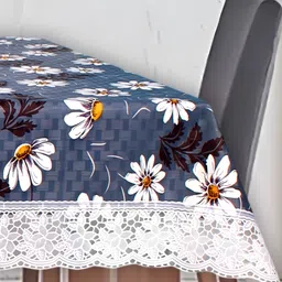 Stylista Blue & White Floral Printed Waterproof Rectangle 8-Seater Table Cover-14