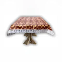 Stylista Brown & White Abstract Printed Waterproof Rectangular 12 Seater Table Cover-33