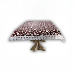 Stylista Brown & White Floral Waterproof 12 Seater Table Cover-picture-8