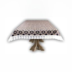 Stylista Brown & White Geometric Printed 1.52 m x 3.55 m Waterproof Rectangle Table Cover-7