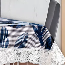 Stylista Blue & White Floral Printed 1.52 m x 3.04 m Waterproof Rectangle Table Cover-picture-14