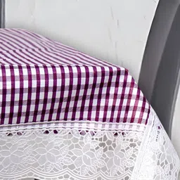 Stylista Purple & White Printed Waterproof 3 m x 1.52 m Rectangle Table Cover-image-87