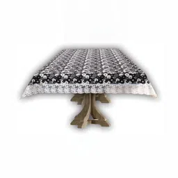 Stylista Black Waterproof Floral Print 8 Seater Table Cover-image-86