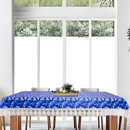 Stylista Blue & White Waterproof 8 Seater Rectangle Table Cover-image-7