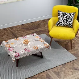 BIGGER FISH Peach-Coloured Cotton 2-Seater Table Cover-10