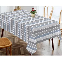 OASIS Grey Printed Cotton 4-Seater Table Cover-image-43