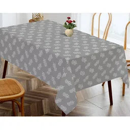 OASIS Grey Printed Cotton 4-Seater Table Cover-image-57