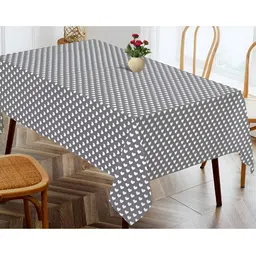 OASIS Grey Printed Cotton 4-Seater Table Cover-image-47