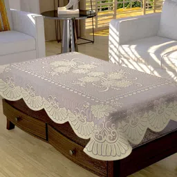 BIGGER FISH Maroon & Cream Floral Rectangle Cotton 4-Seater Table Cover-21