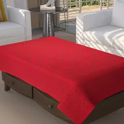 BIGGER FISH Maroon Floral Cotton 4-Seater Table Cover-image-76