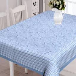 Texstylers Blue Anti-Slip Cotton 6-Seater Table Cover-image-7