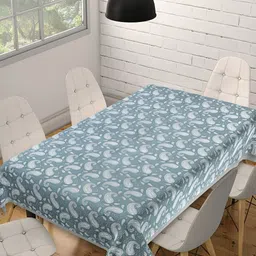 Texstylers Grey & White Ethnic Motifs Cotton Table Cover-34