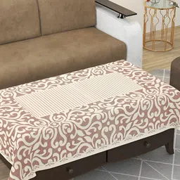BIGGER FISH Maroon Printed Cotton 6 Seater Table Cover-32