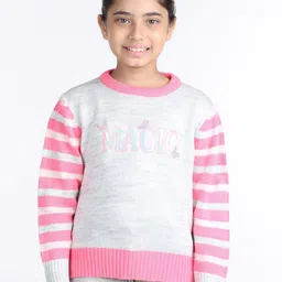 Wingsfield Girls Self Design Acrylic Pullover-picture-28