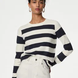 Marks & Spencer Women Striped Pullover-image-8