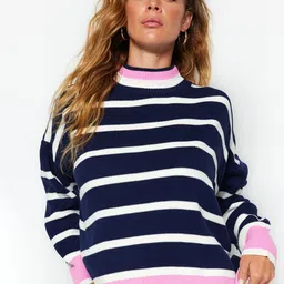 Trendyol Striped High Neck Pullover Sweater-picture-31