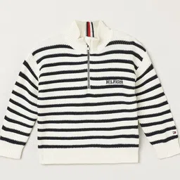 Tommy Hilfiger Boys Striped Mock Collar Sweater-image-37