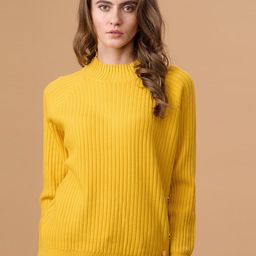 Gipsy Women Mustard Striped Pullover-image-23