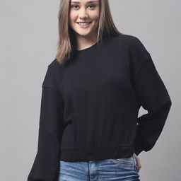 NoBarr Women Round Neck Puff Sleeves Pullover-image-87