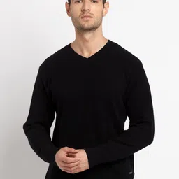 Status Quo Men Black V-Neck Pullover-image-98
