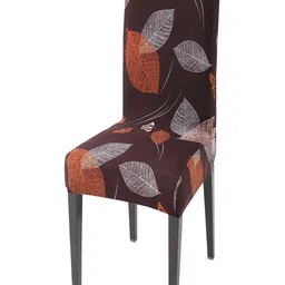 HOKIPO Brown Printed Stretchable Chair Cover-image-28