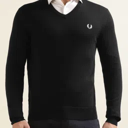 Fred Perry V-Neck Woollen Pullover-image-48