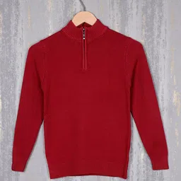 Steele Boys Mock Collar Woollen Pullover Sweater-20