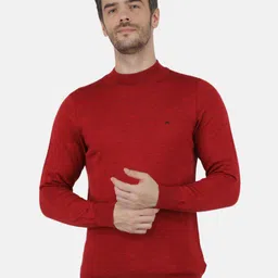 Monte Carlo Men Red Mock Neck Pullover-image-94
