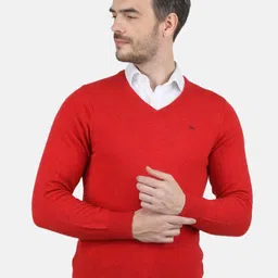 Monte Carlo Men Red Solid Pullover-image-8