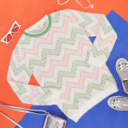 Pantaloons Junior Girls Chevron Pullover Sweater-image-47