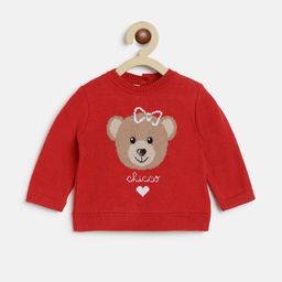 Chicco Girls Red & White Printed Pullover-image-20
