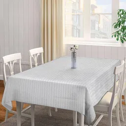 Arrabi Grey Striped 8-Seater Table Cover-50
