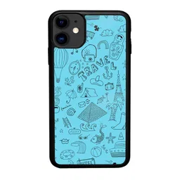 macmerise Travel Doodle Printed iPhone 11 Bumper Case Cover-89