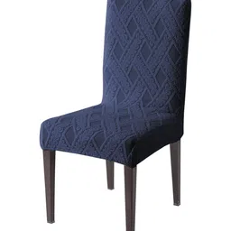 HOKIPO Blue Stretchable Jacquard Chair Cover-image-33