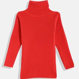 RVK Kids Ribbed Turtle Neck Long Sleeves Acrylic Pullover-image-81