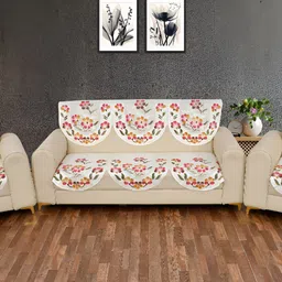 BIGGER FISH White & Pink 10 Pieces 5 Seater Sofa Covers-image-92