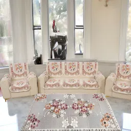 BIGGER FISH White & Cream 16 Pieces 5 Seater Sofa Cover-image-97