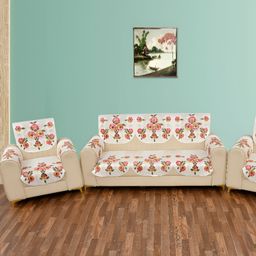 BIGGER FISH Beige 16 Pieces 5 Seater Sofa Covers-image-98