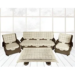 BIGGER FISH Beige 10 Pieces 5 Seater Sofa Cover-image-34