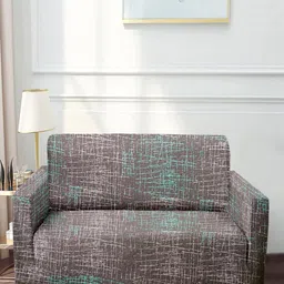 Cortina Brown Printed Three-Seater Sofa Cover-image-90
